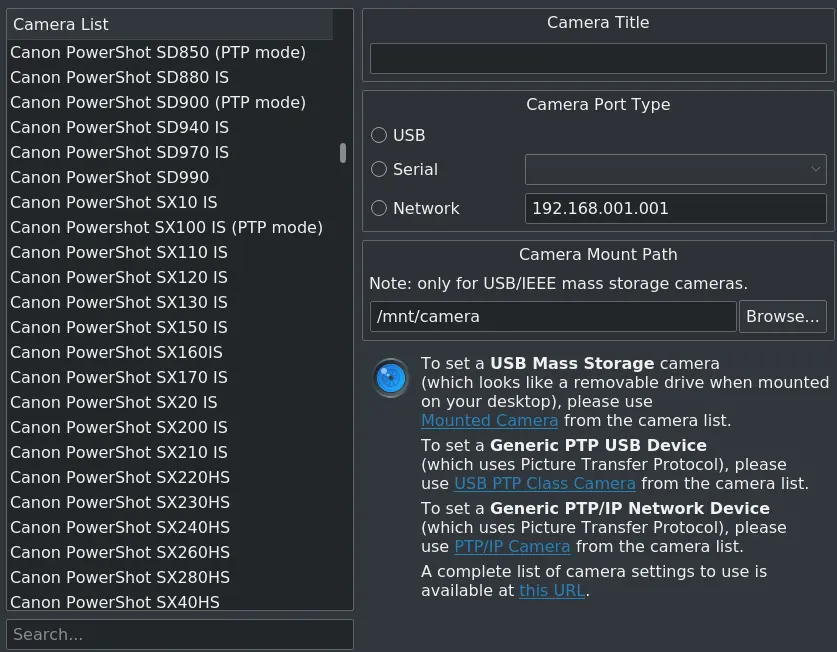 Setup Camera